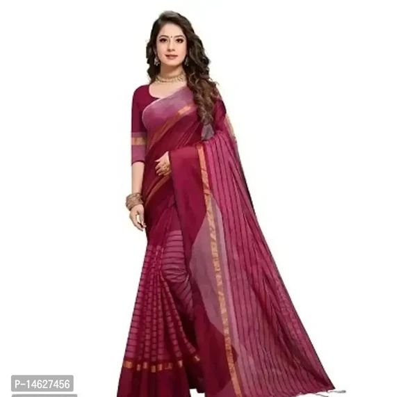 Polycotton Saree With Blouse Piece 