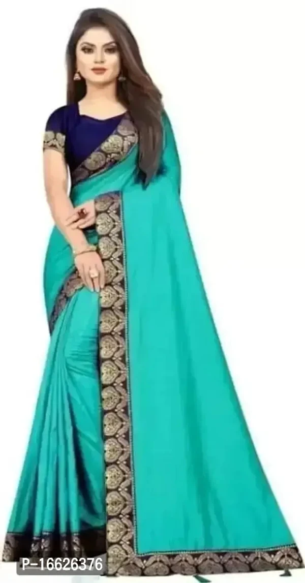 Lace Border Vichitra Silk Saree