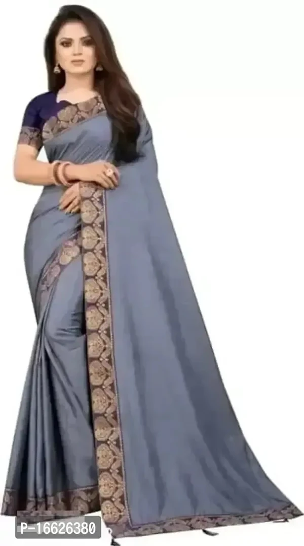 Lace Border Vichitra Silk Saree