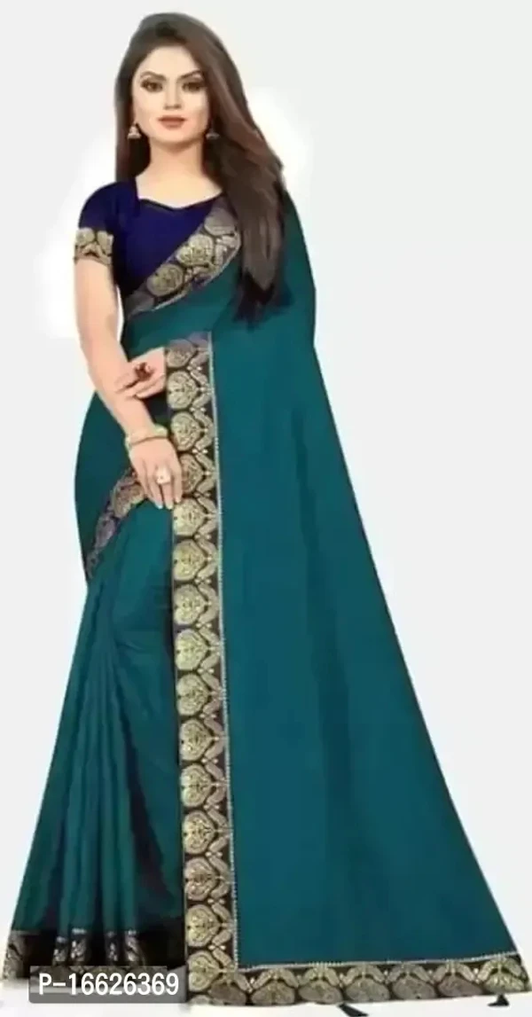 Lace Border Vichitra Silk Saree