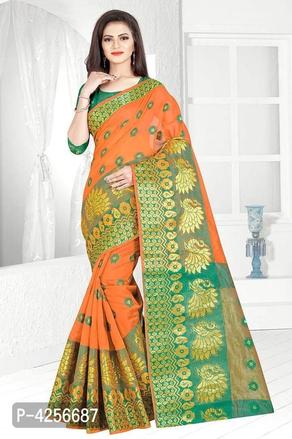 Banarasi Border Cotton Blend Saree 