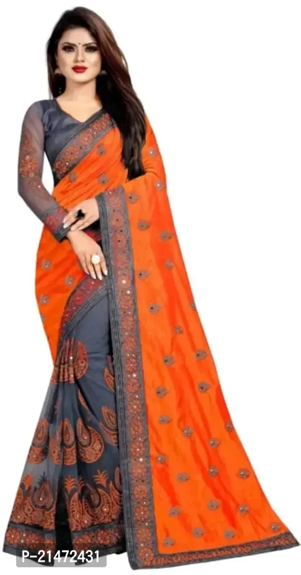 Classic Net Embroidered Saree