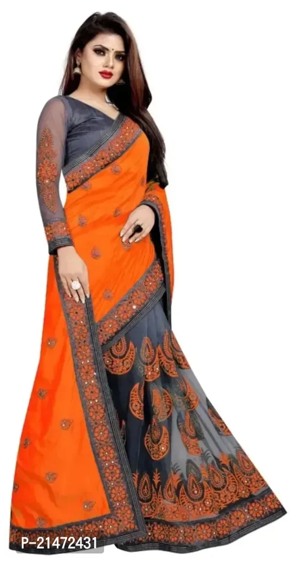 Classic Net Embroidered Saree