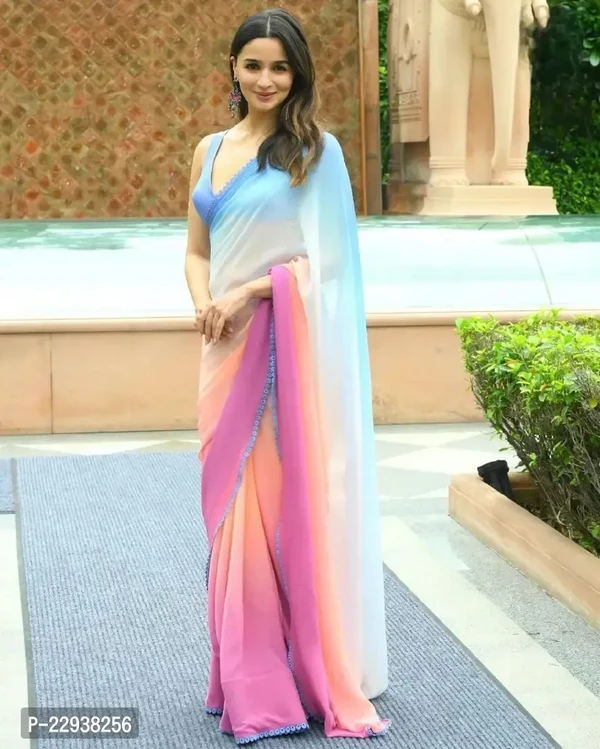 Beautiful Multicoloured Georgette Printed Saree