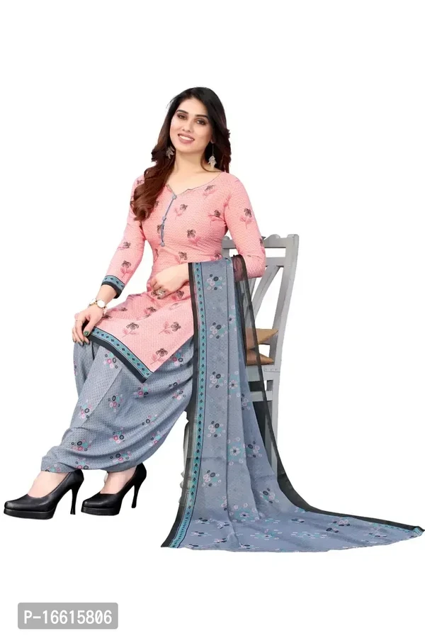 Classic Crepe Printed Dress Material With Dupatta For Women 