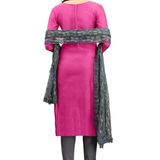Pink Semi Stitched Cotton Dress Material 