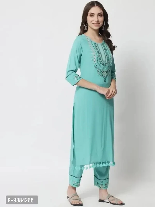 Stylish Rayon Kurta Bottom Dupatta Set  - M