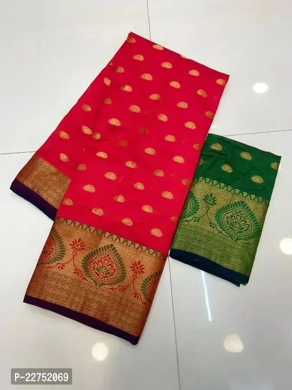 Soft Litchi Silk Jacquard Butta Weaving Saree