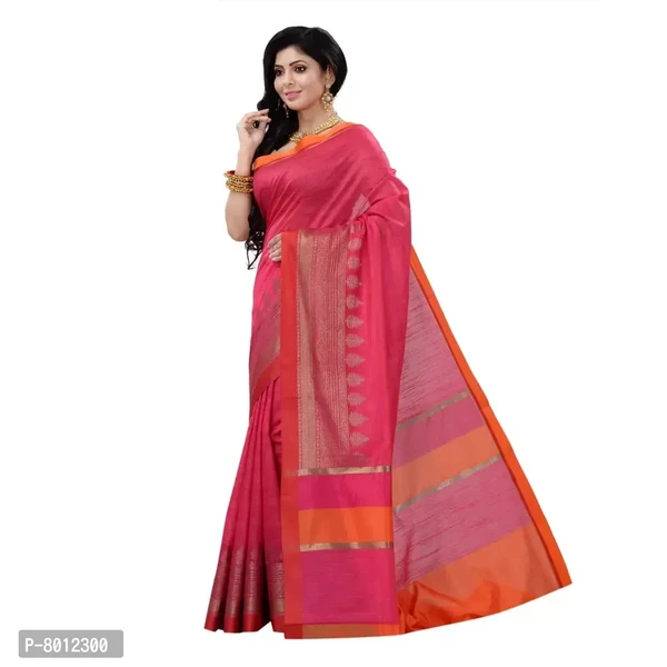 Banarasi Chanderi Cotton Silk Saree Pink Color 