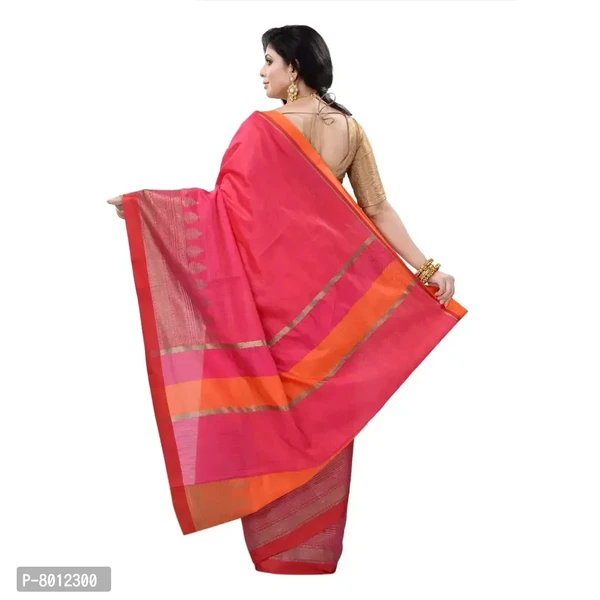 Banarasi Chanderi Cotton Silk Saree Pink Color 