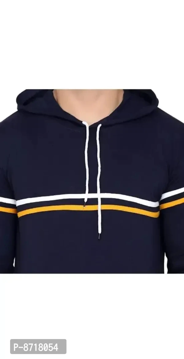 Stylish Fancy Cotton Blend Striped Hoodies For Men  - S