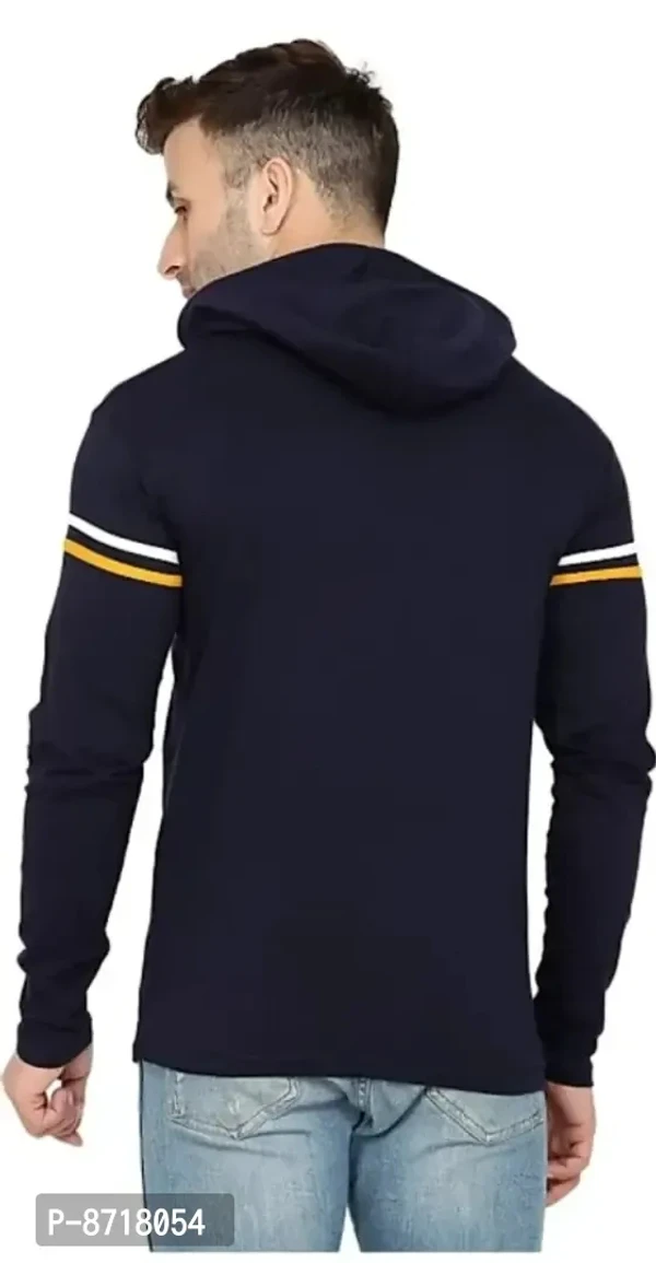 Stylish Fancy Cotton Blend Striped Hoodies For Men  - M