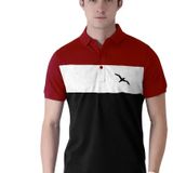 Men's Multicoloured Cotton Blend Striped Polos T Shirt  - M