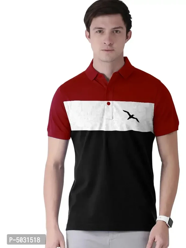Men's Multicoloured Cotton Blend Striped Polos T Shirt  - 2XL
