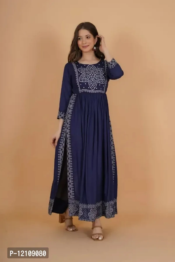 Stylish New Premium Collections Blue Rayon Kurta  - S