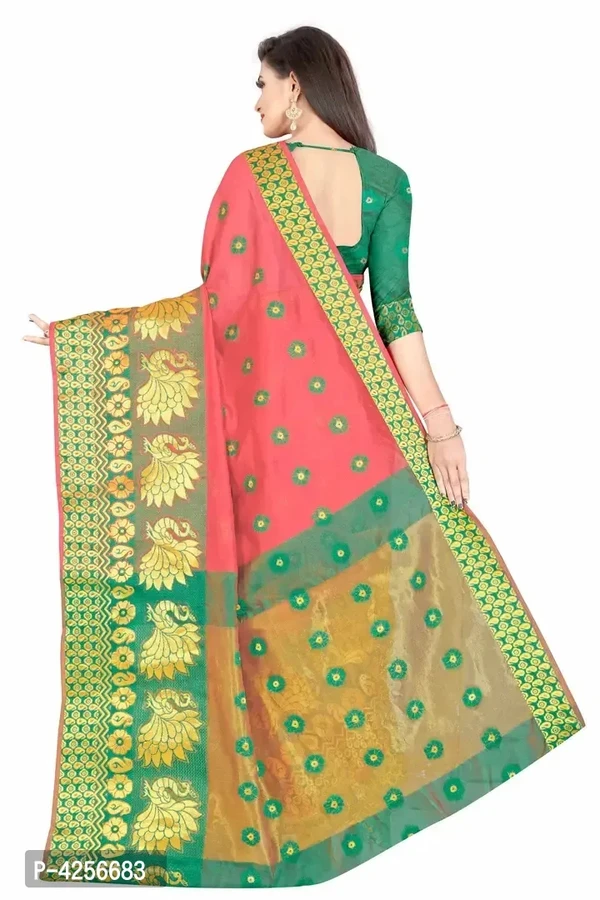 Self Design Banarasi Border Cotton Saree