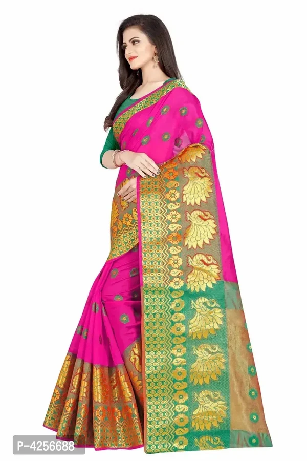 Self Design Banarasi Border Cotton Saree