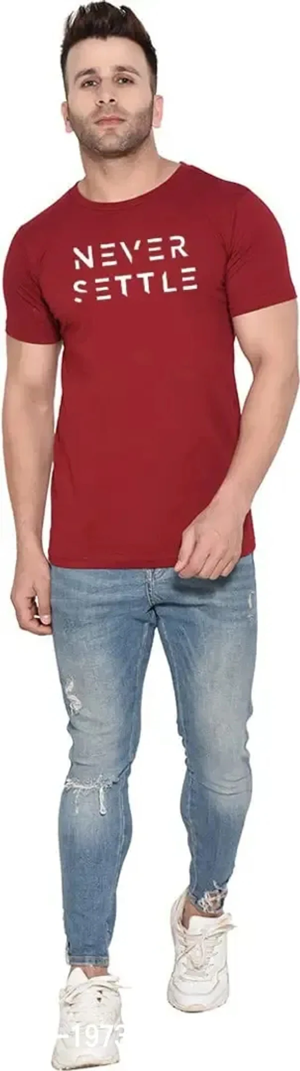 BET Branded Men's Roundneck Printed T-shirt (XX-Large Maroon) - XL