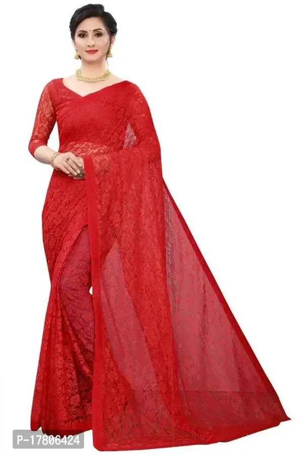 Classic Net Embroidered Saree With Blouse Piece 