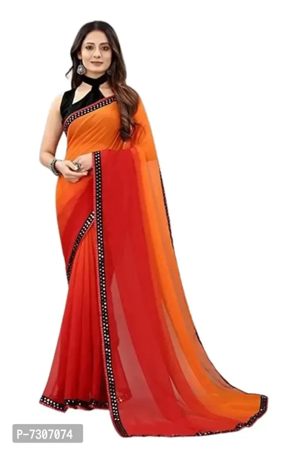 Beauty Georgette Satin Lace Saree