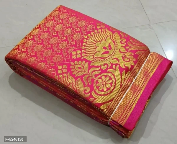 Kanjeevaram Brocade Zari Women Pattu Saree With Blouse 