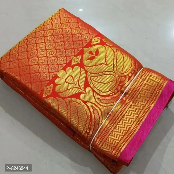 Kanjeevaram Brocade Zari Women Pattu Saree With Blouse 