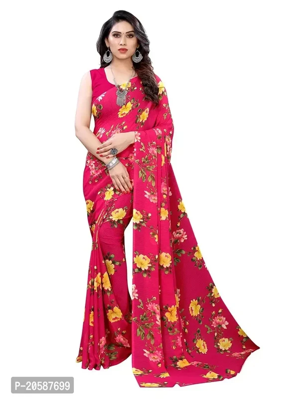 Women Printed Georgette Saree With Blouse Piece Pack Of 3