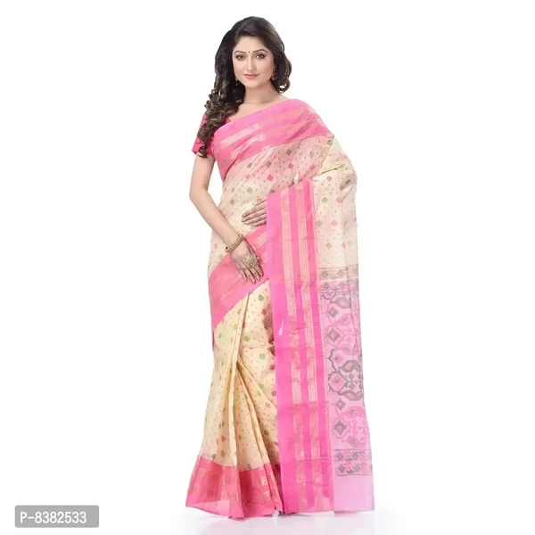 Desh Women Tant Cotton Saree Without Blouse Piece  - Free Size