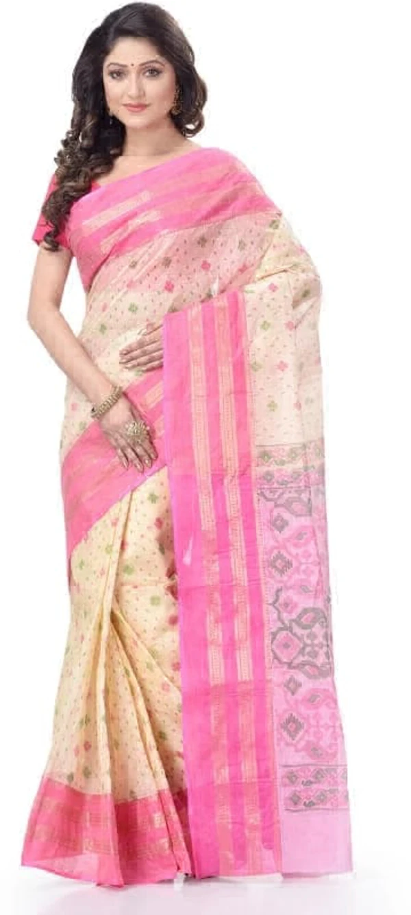 Desh Women Tant Cotton Saree Without Blouse Piece  - 5.6mtr