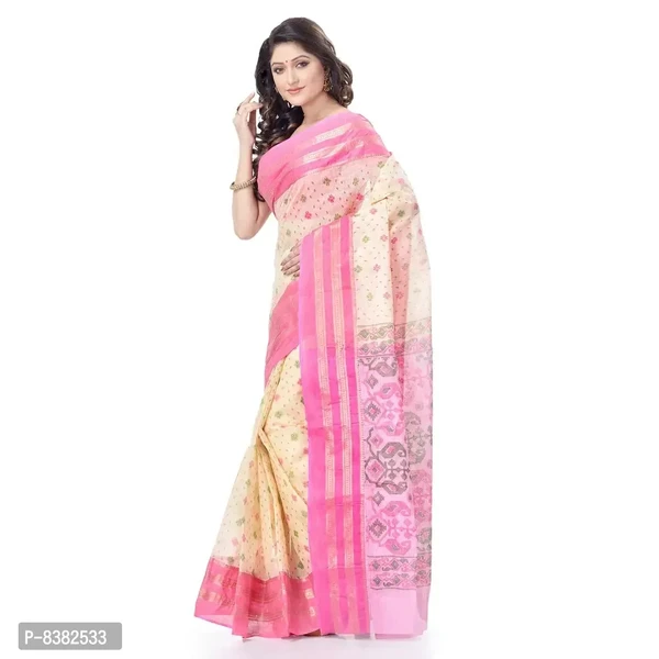 Desh Women Tant Cotton Saree Without Blouse Piece  - Free Size