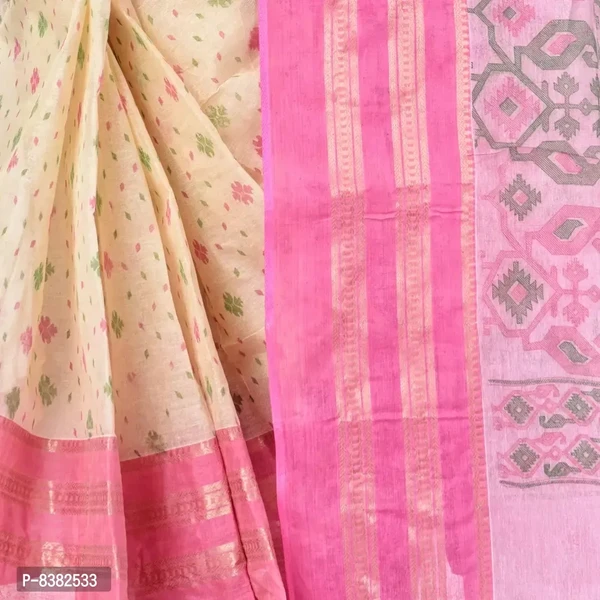 Desh Women Tant Cotton Saree Without Blouse Piece  - 5.6mtr