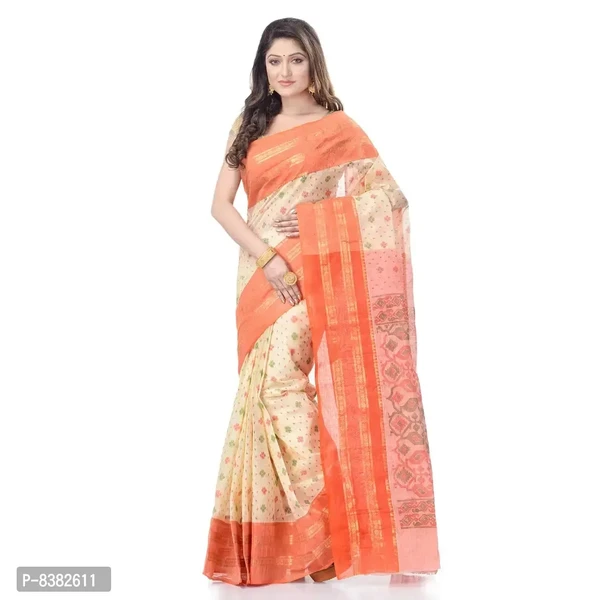 Desh Women Tant Cotton Saree Without Blouse Piece  - Free Size