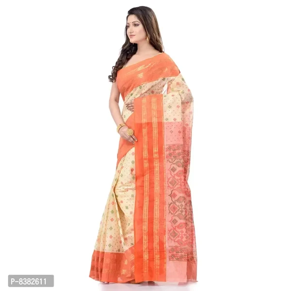 Desh Women Tant Cotton Saree Without Blouse Piece  - 5.6mtr