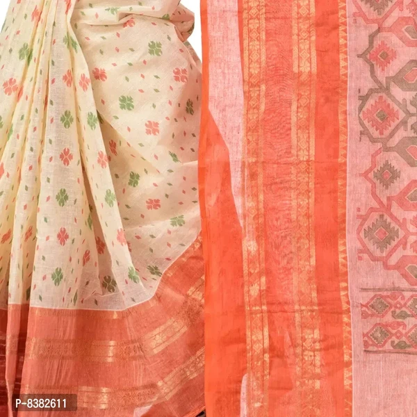 Desh Women Tant Cotton Saree Without Blouse Piece  - 5.6mtr