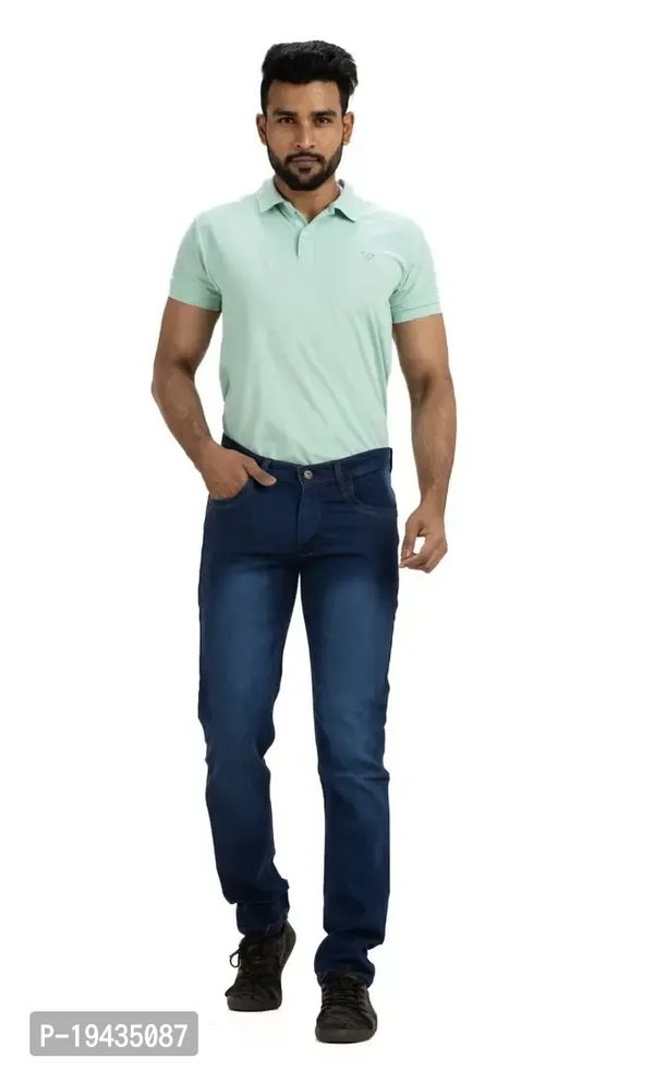 Stylish Denim Lycra Blend Mid -Rise Jeans For Men - 30
