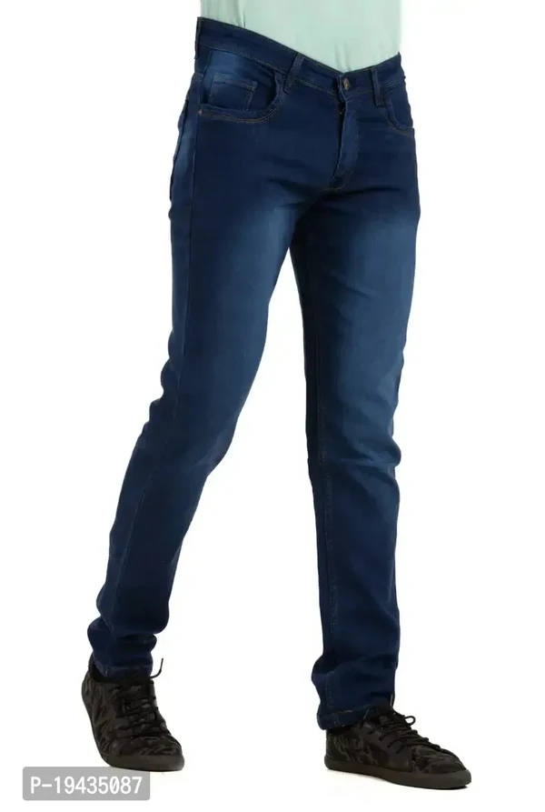 Stylish Denim Lycra Blend Mid -Rise Jeans For Men - 30