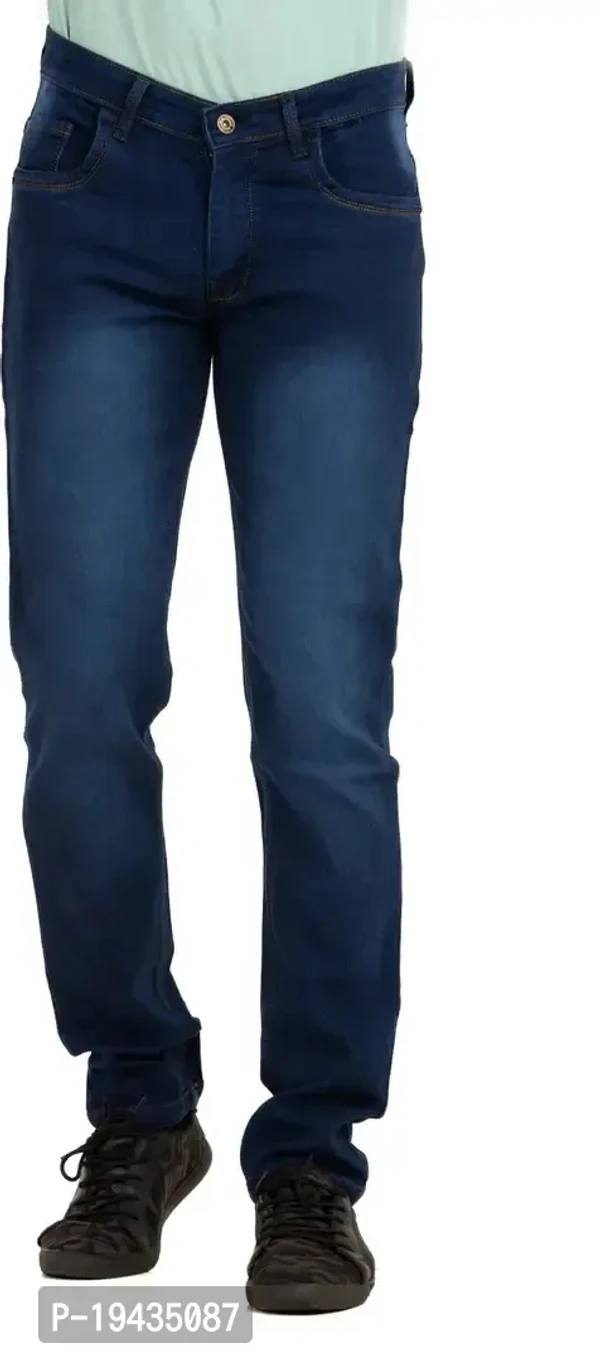 Stylish Denim Lycra Blend Mid -Rise Jeans For Men - 30