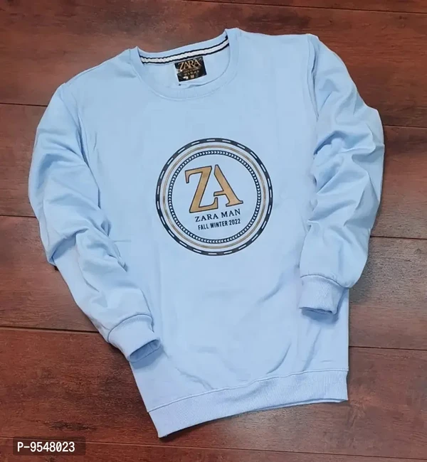 Trendy Fleece Printed Sweatshirt For Men - L