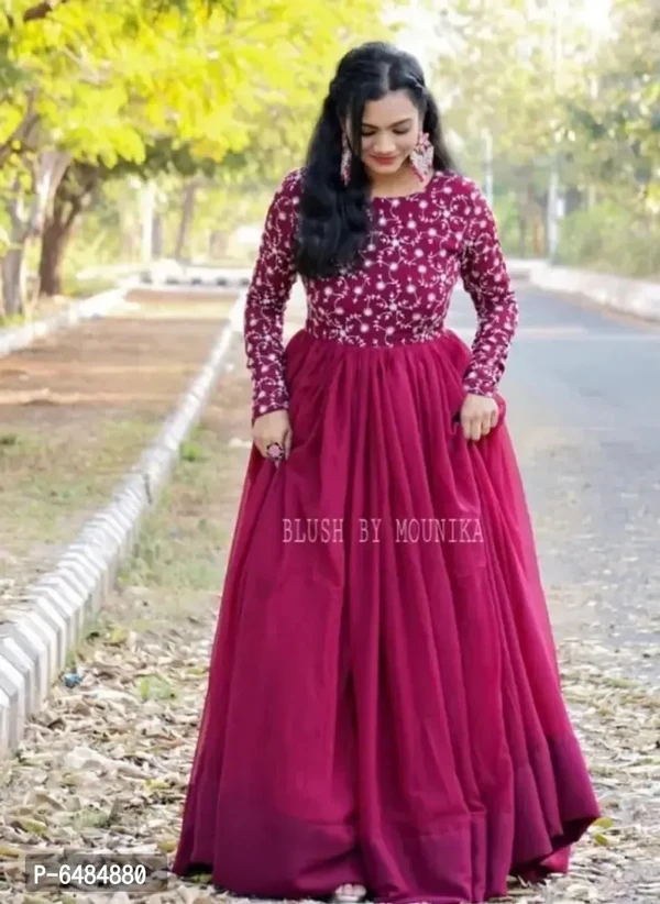 Trending Attractive Georgette Gown - L