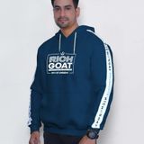 RICHGOAT Winter Wear Hoodies For Men Graphic Print With Cap Cotton Blend Blue Color - M