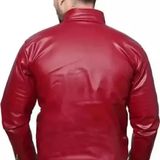 Classic PU Solid Jacket for Men  - XL