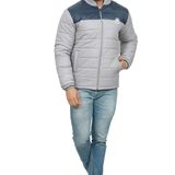 Trendy Grey Fleece Long Sleeve Biker Jacket For Men  - L