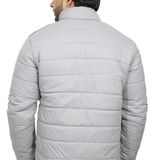 Trendy Grey Fleece Long Sleeve Biker Jacket For Men  - 2XL