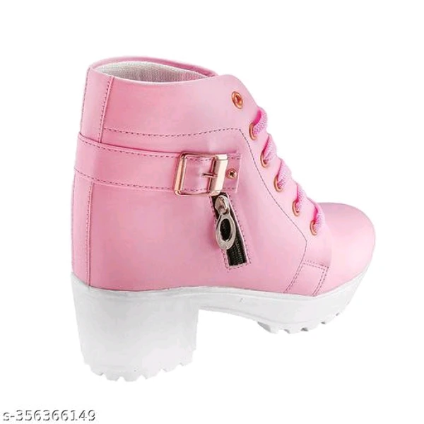 Women Trendy Wedge Boots  - Tickle Me Pink, Uk-5