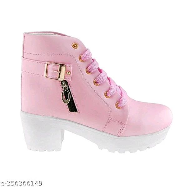 Women Trendy Wedge Boots  - Tickle Me Pink, Uk-5