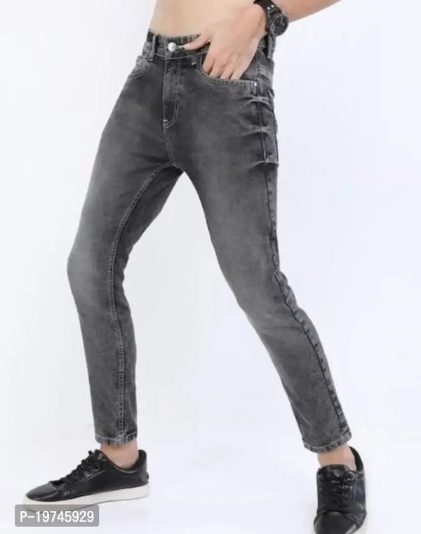 Fancy Cotton Blend Jeans For Men - M