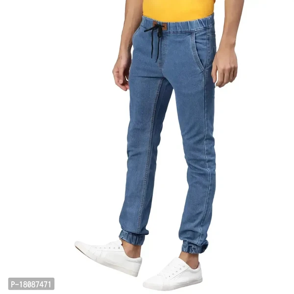 Reliable Blue Denim Jogger Jeans For Men 