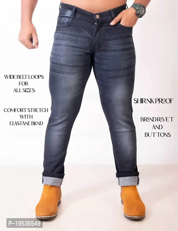 Stylish Men Denim Lycra Blend Jeans - 28