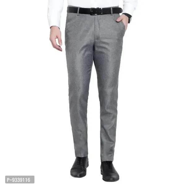 Classic Cotton Solid Formal Trousers For Men  - 28