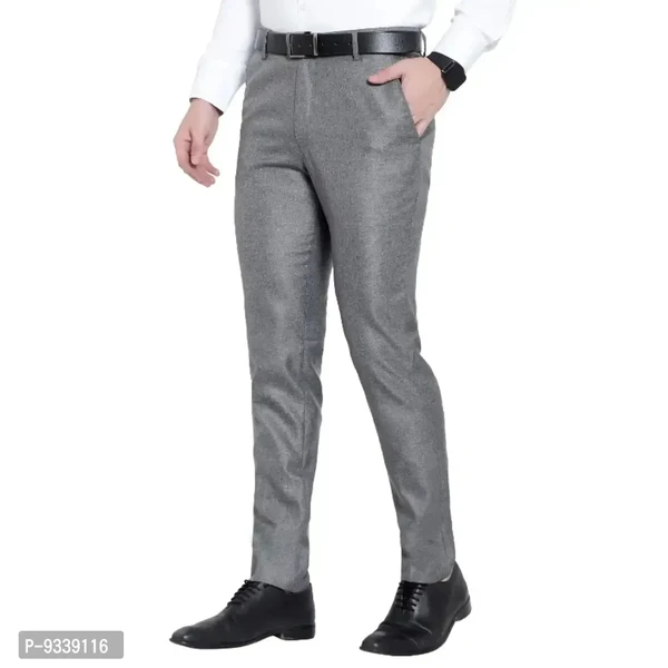 Classic Cotton Solid Formal Trousers For Men  - 28